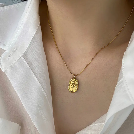 Gilded Tulip Pendant Necklace