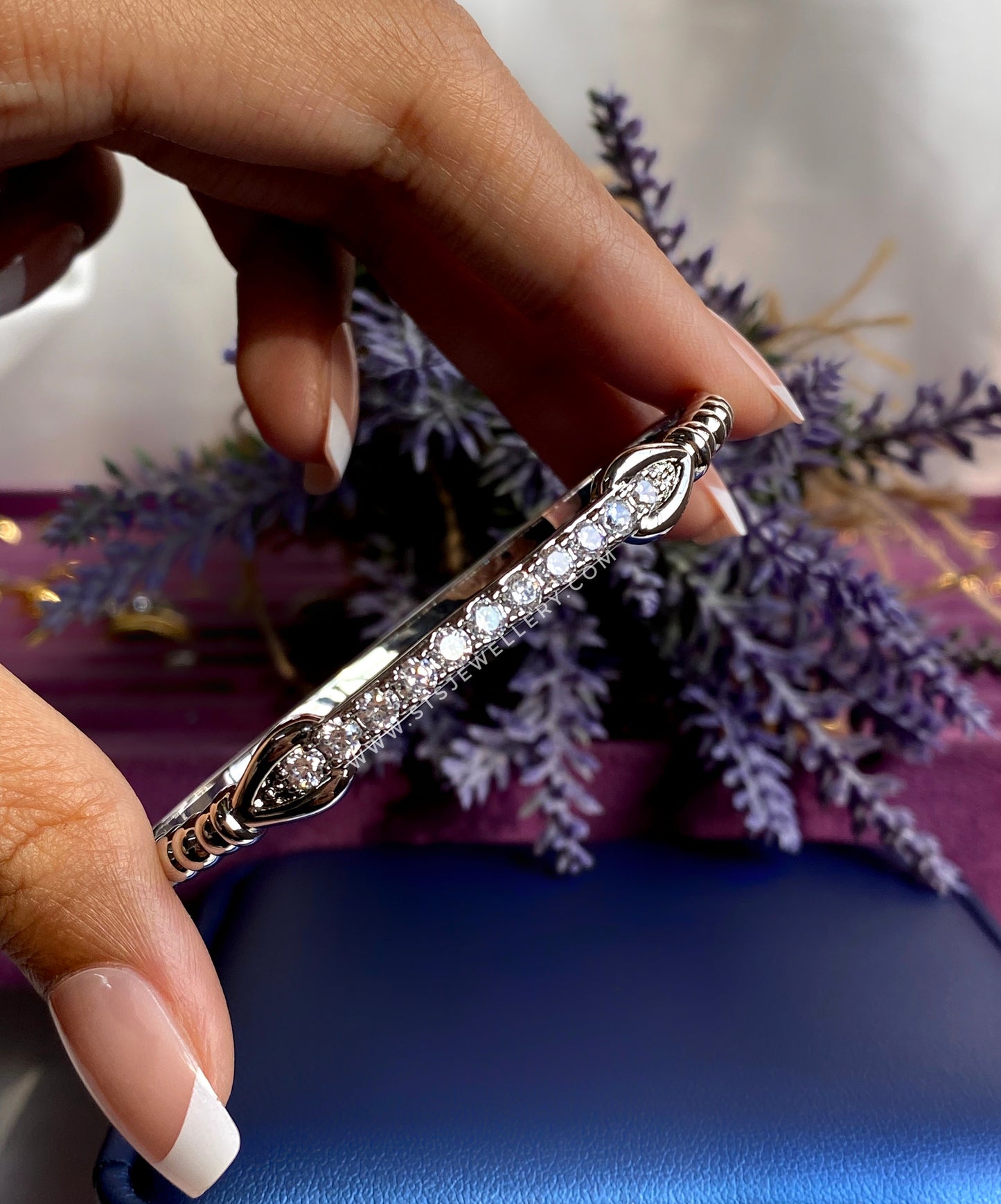 Skye Silver Coloured Bangle Bracelet- Openable