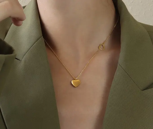 Golden Twin Heart Necklace