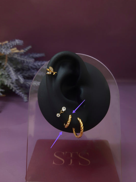 TW05 Hoop Earrings for Upper Piercings 0.6 Cm