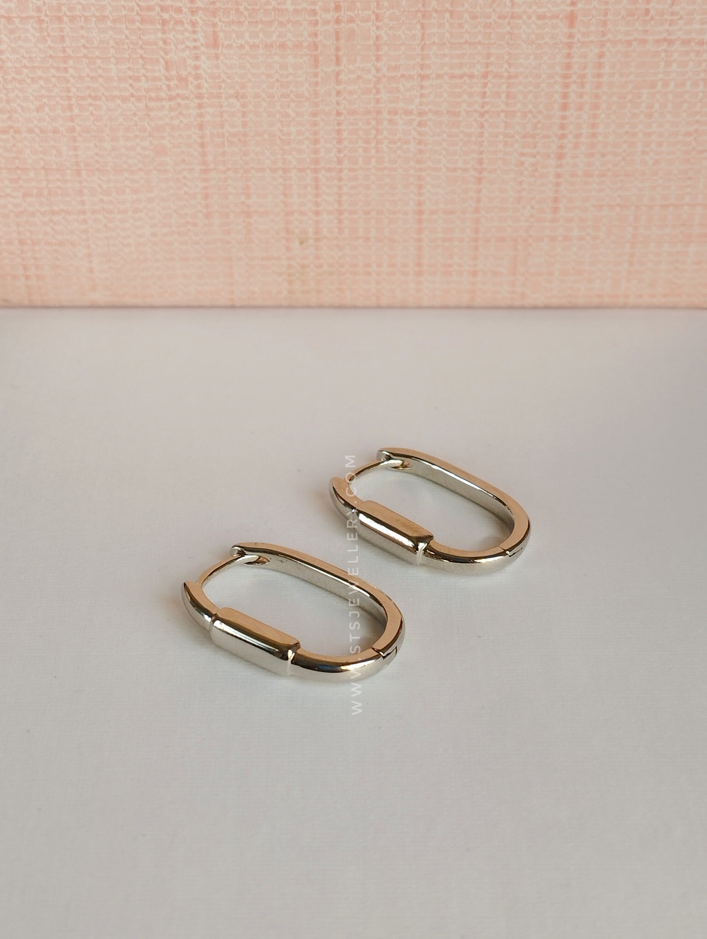 U Shaped Silver Hoop Earrings