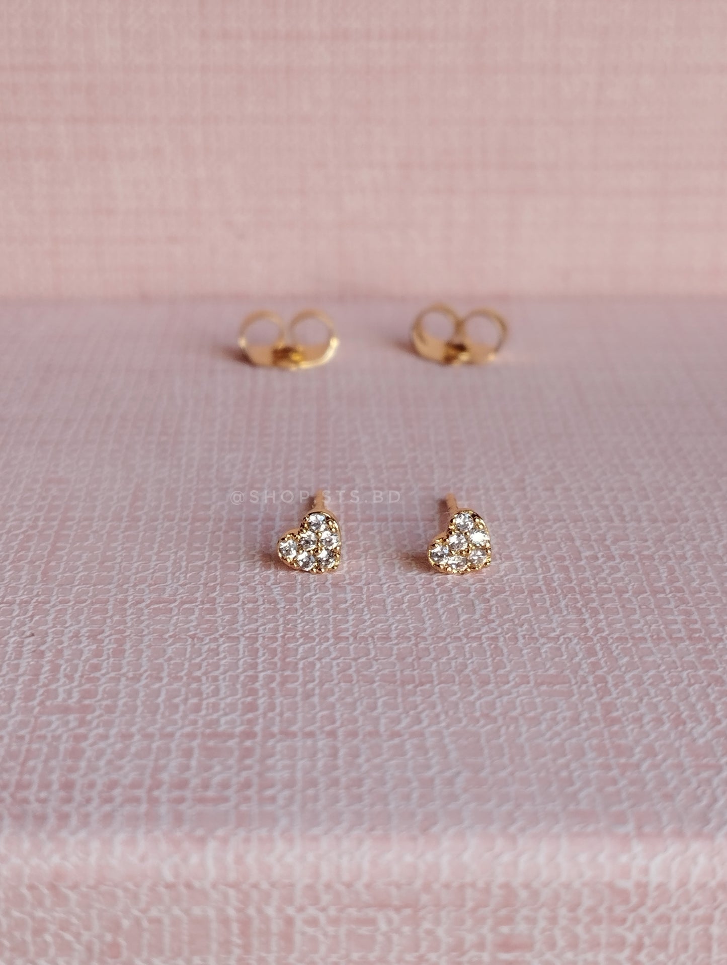 Tiny Heart Shaped Stud Earrings