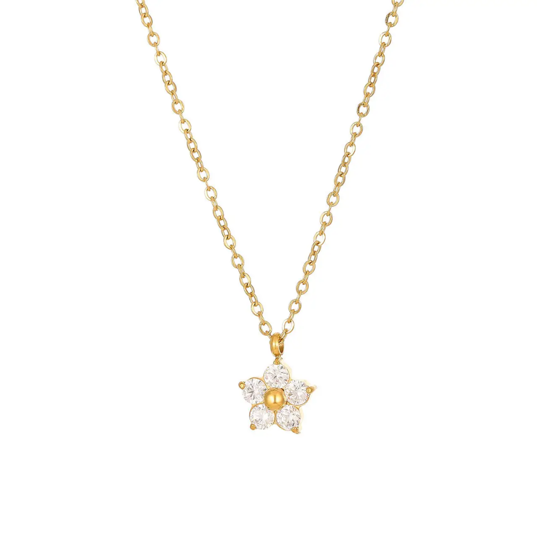 Periwinkle Flower Pendant Necklace