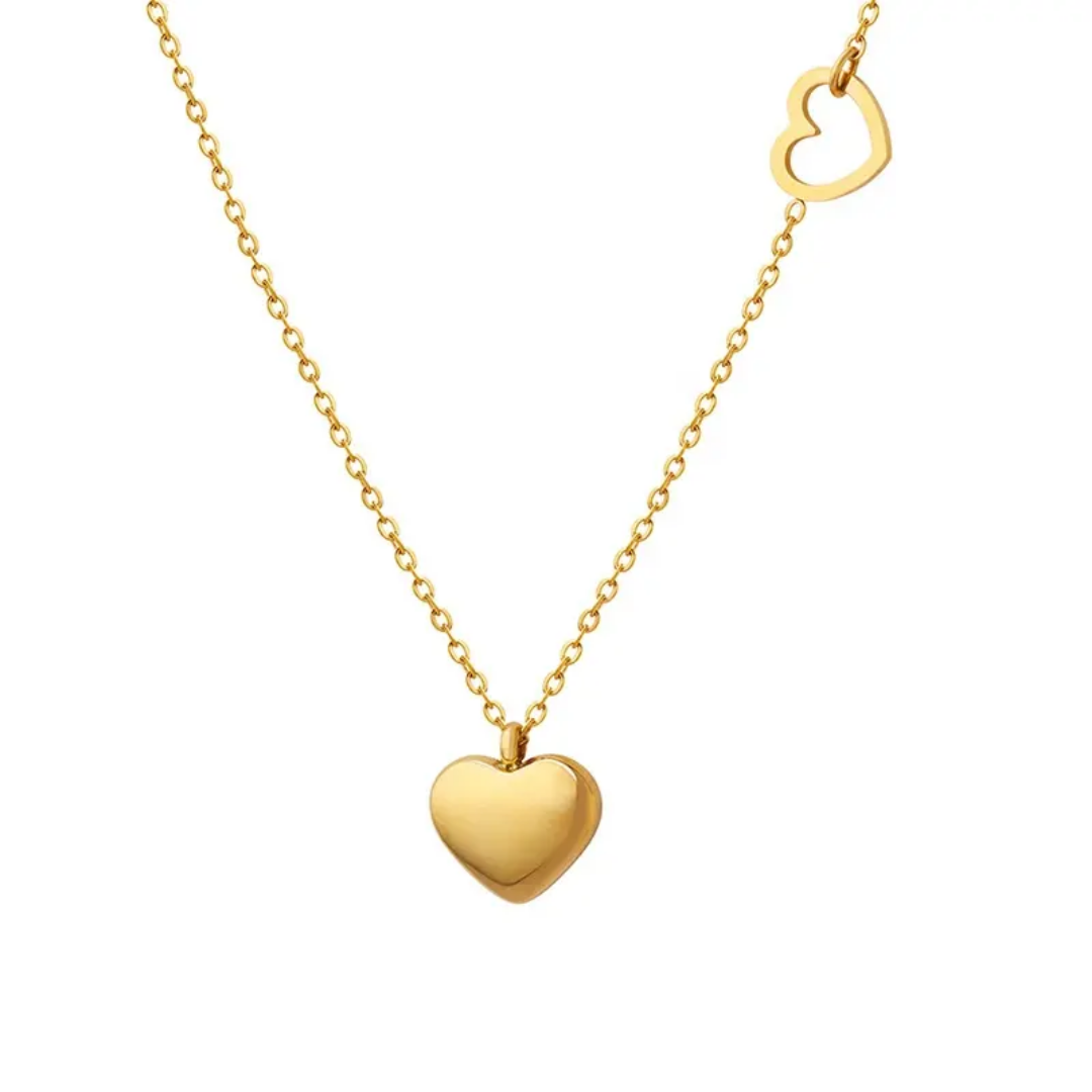 Golden Twin Heart Necklace