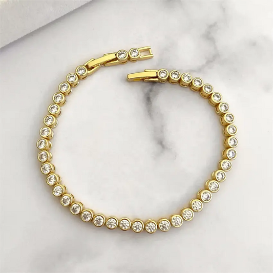 Bezeled Golden Tennis Bracelet
