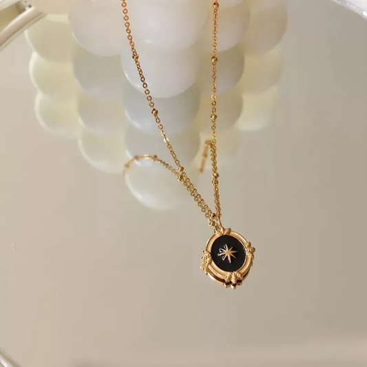 North Star Black Pendant Necklace