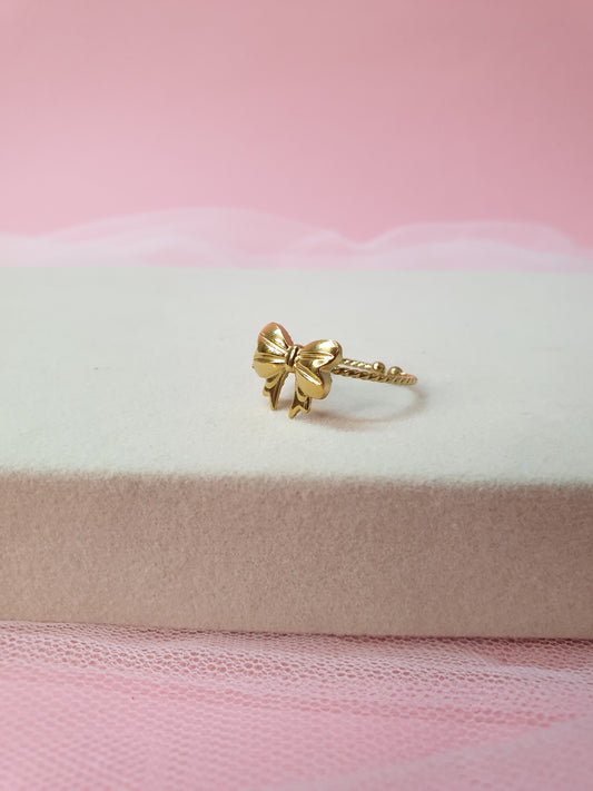 Kawaii Bow Charm Ring - Adjustable