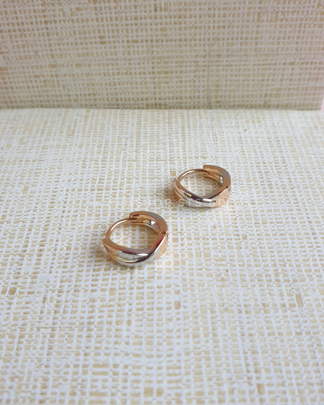 Two Toned Twisted Hoop Earrings