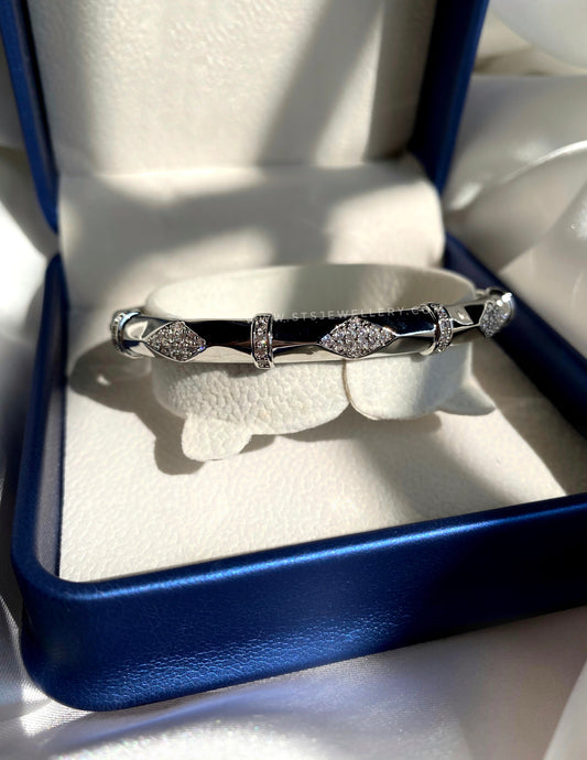 Astrid Silver Coloured Bangle Bracelet- Openable