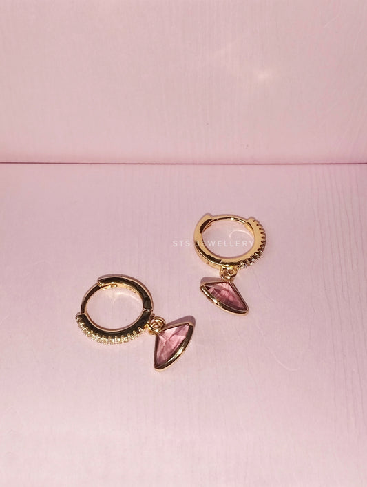 Elisa Rosegold Huggie Hoop Earrings 2.5 Cm