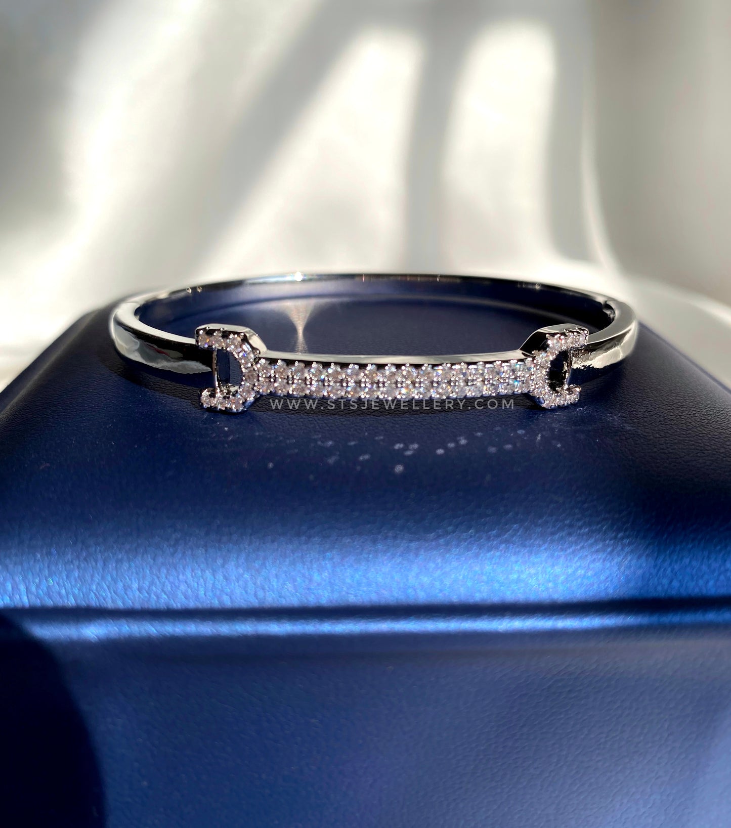 Harper Silver Coloured Bangle Bracelet - Openable