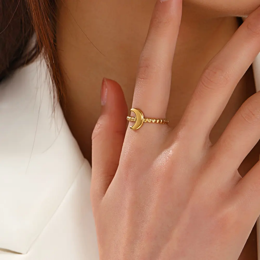 Moon Shaped Adjustable Ring