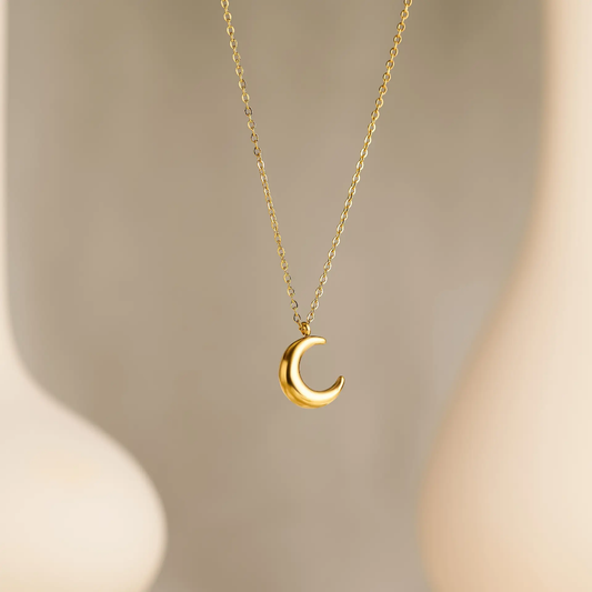 Crescent Moon Shaped Pendant Necklace