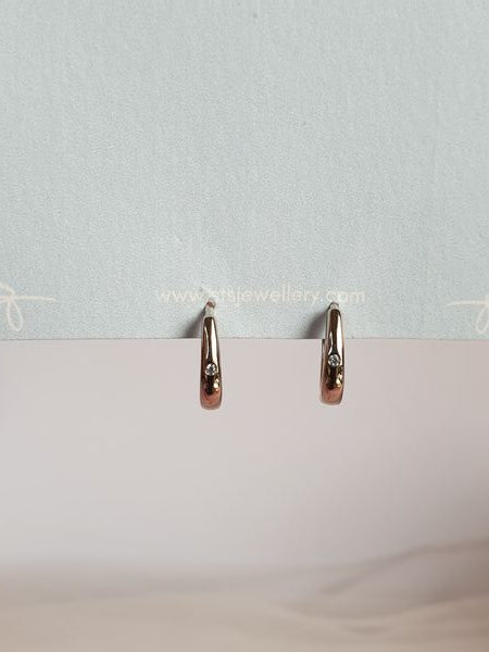 Pear Hoops Silver Coloured 1.2 cm