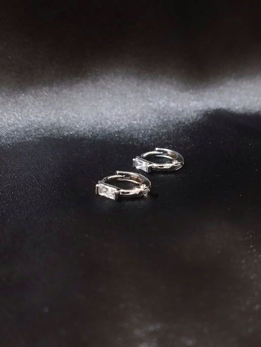 Bev Silver Coloured Huggie Hoops