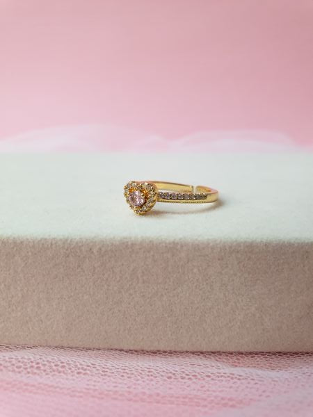 Plush Pink Heart Ring Adjustable