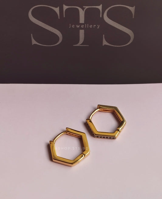 Hexa Hoop Earrings 1.4 Cm
