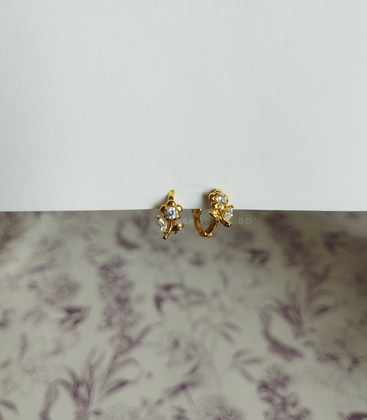 Poppy Mini Hoop Earrings |  For Upper Lobe Piercings 0.8 cm