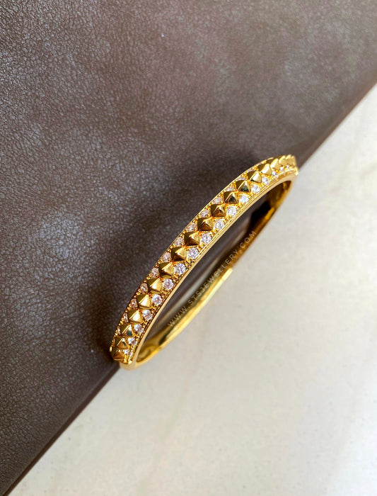 Cora Openable Bangle Bracelet With CZ Stones