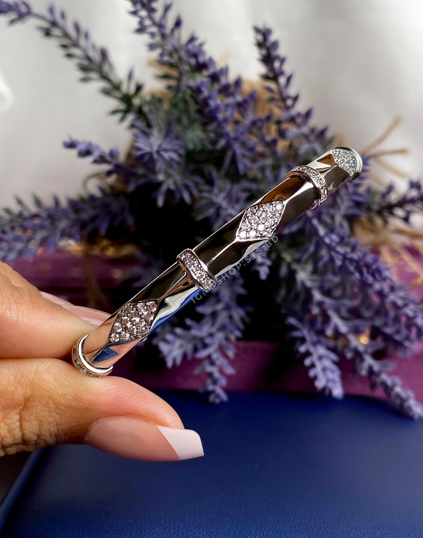 Astrid Silver Coloured Bangle Bracelet- Openable