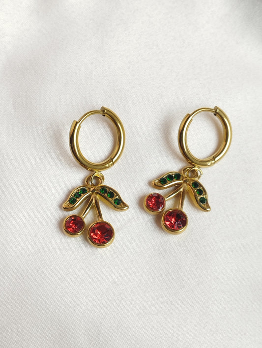 Cherry Hoop Earrings