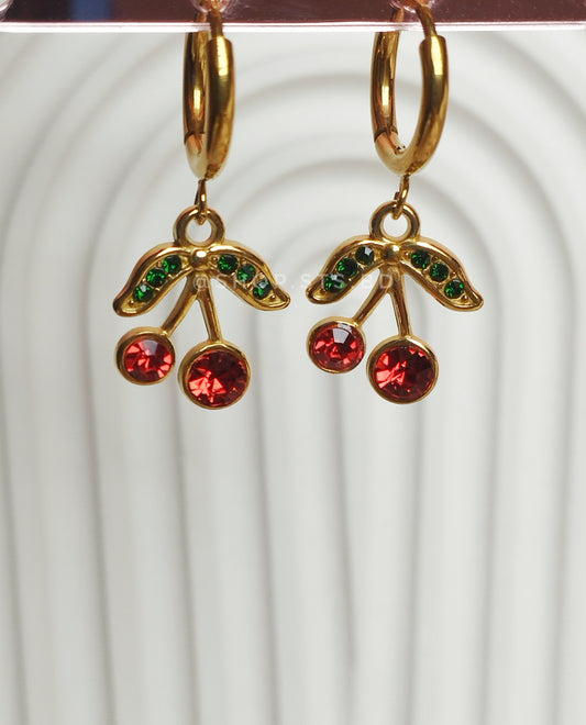 Cherry Hoop Earrings