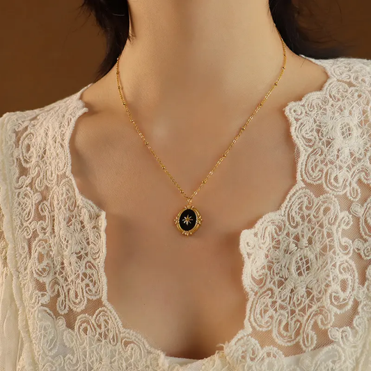 North Star Black Pendant Necklace