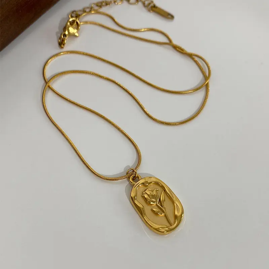 Gilded Tulip Pendant Necklace