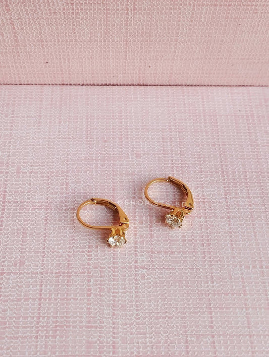 Solitaire Hoop Earrings 1.2 Cm