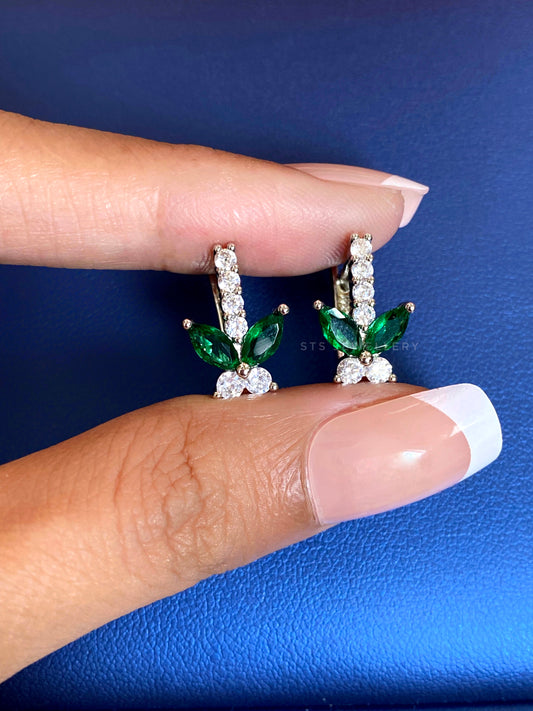 Lora Butterfly Silver Coloured CZ Hoop earrings