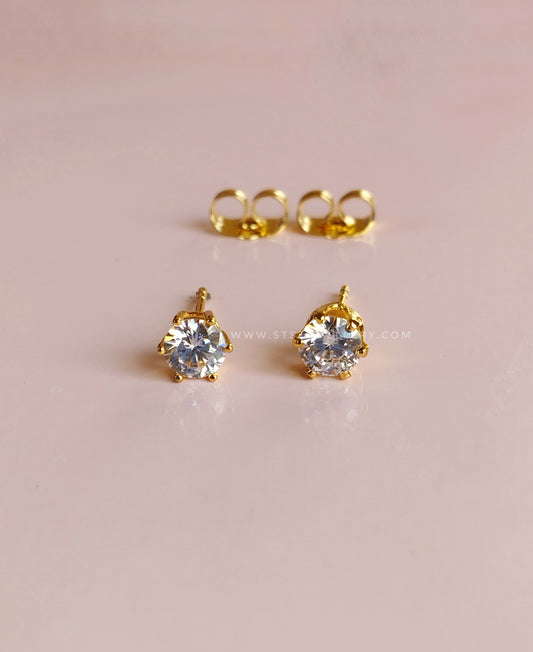 Classic 6mm Solitaire Stud Butterfly Push Pin System