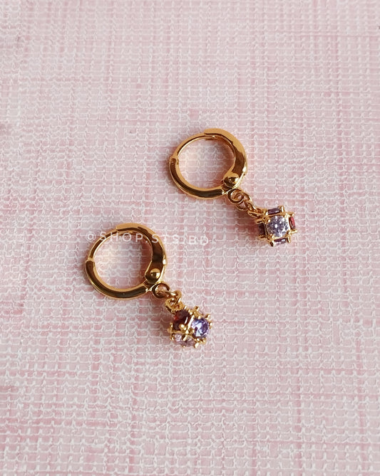 Polly Colourful Ball Huggie Hoops Earrings