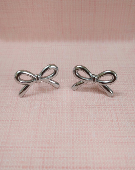 Suki Silver Coloured Bow Shaped Earrings