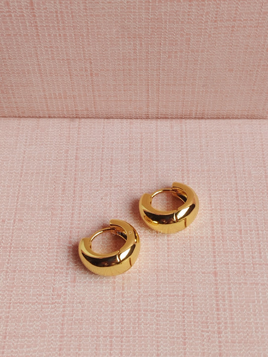 Dublin Golden Chunky  Huggie Hoop Earrings 1.5 Cm