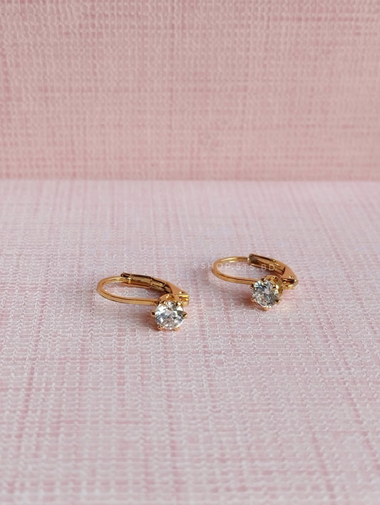 Solitaire Hoop Earrings 1.2 Cm