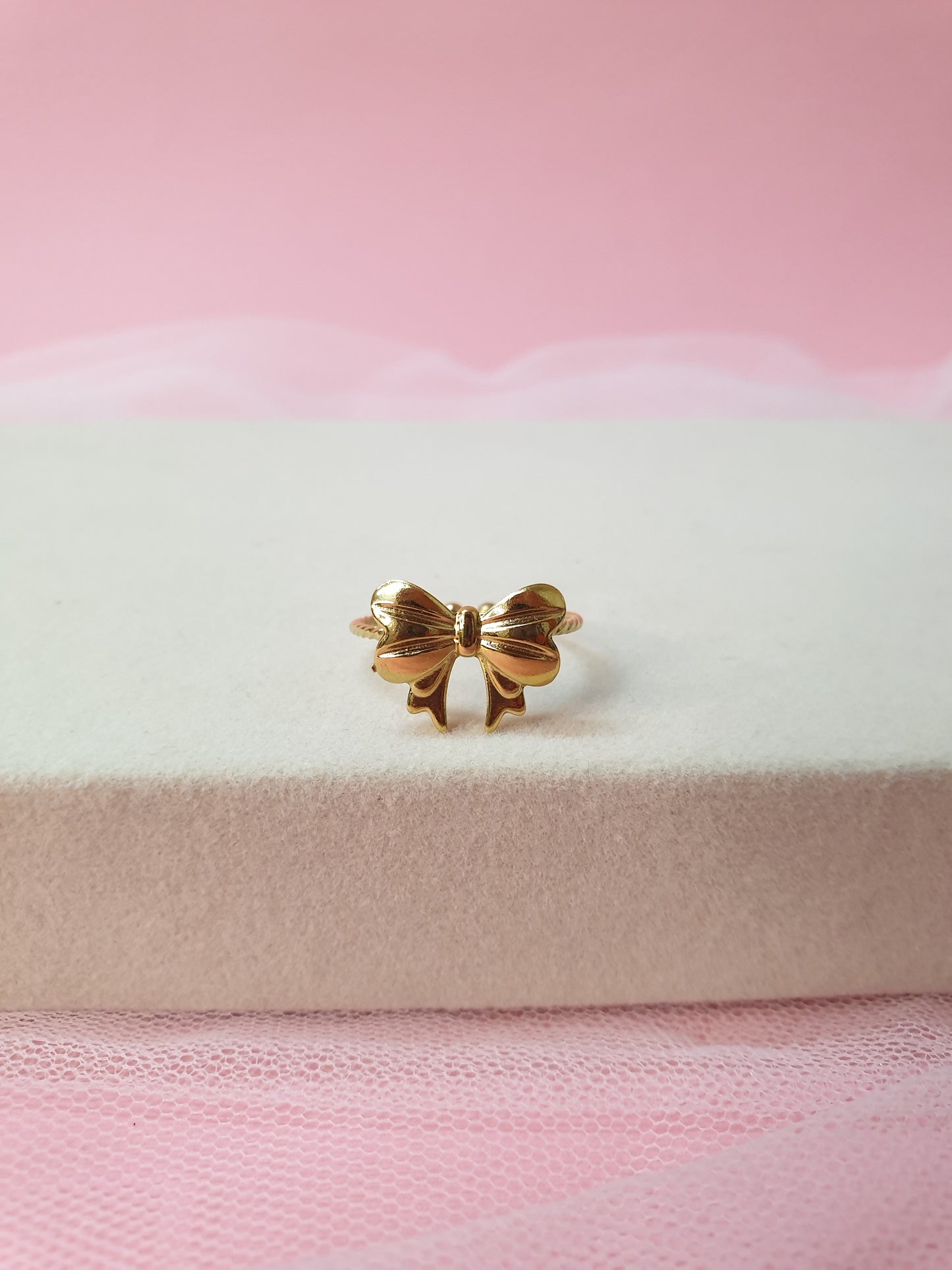 Kawaii Bow Charm Ring - Adjustable