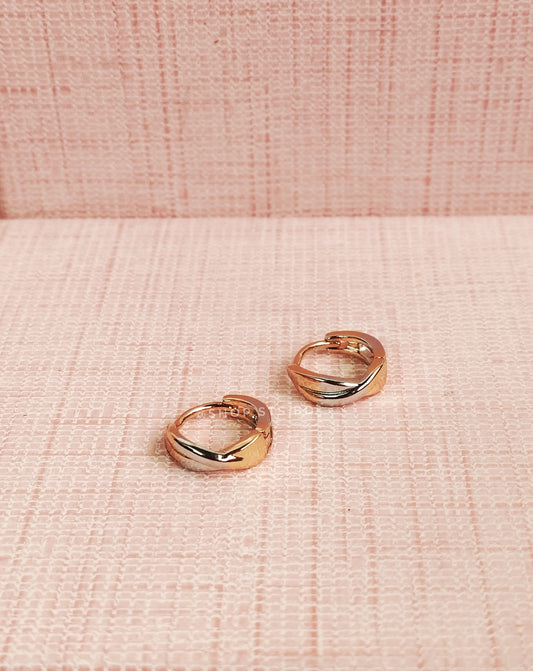 Two Toned Twisted Hoop Earrings