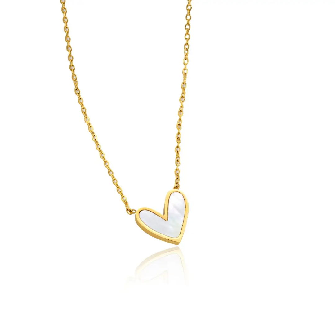 Sweet Pearly Heart Necklace