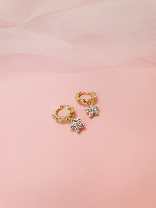 Forget-Me-Not Mini Flower Shaped Hoop Earrings | 0.8 Cm Diameter