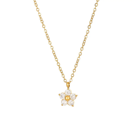 Periwinkle Flower Pendant Necklace
