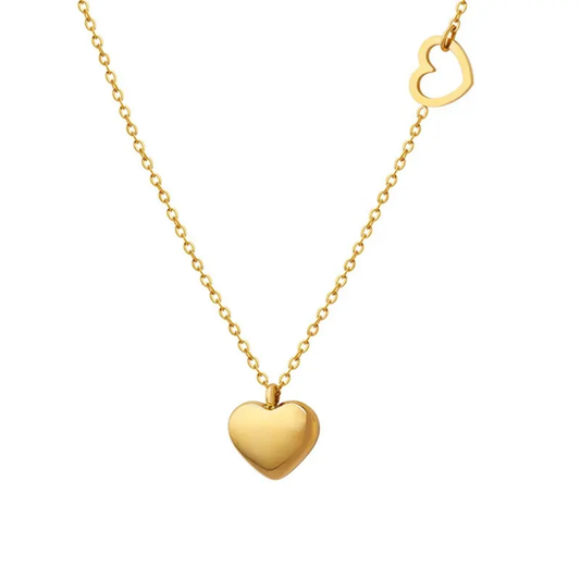 Golden Twin Heart Necklace