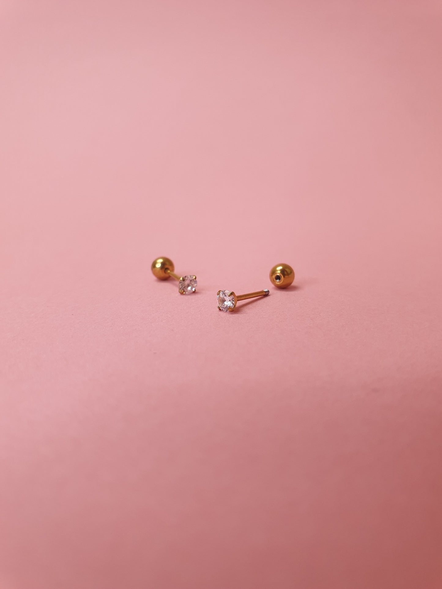 Solitaire Ball Back Stud | Screw Back Stud Earrings