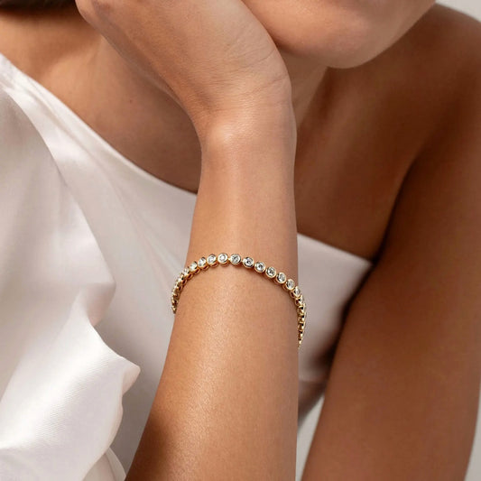 Bezeled Golden Tennis Bracelet