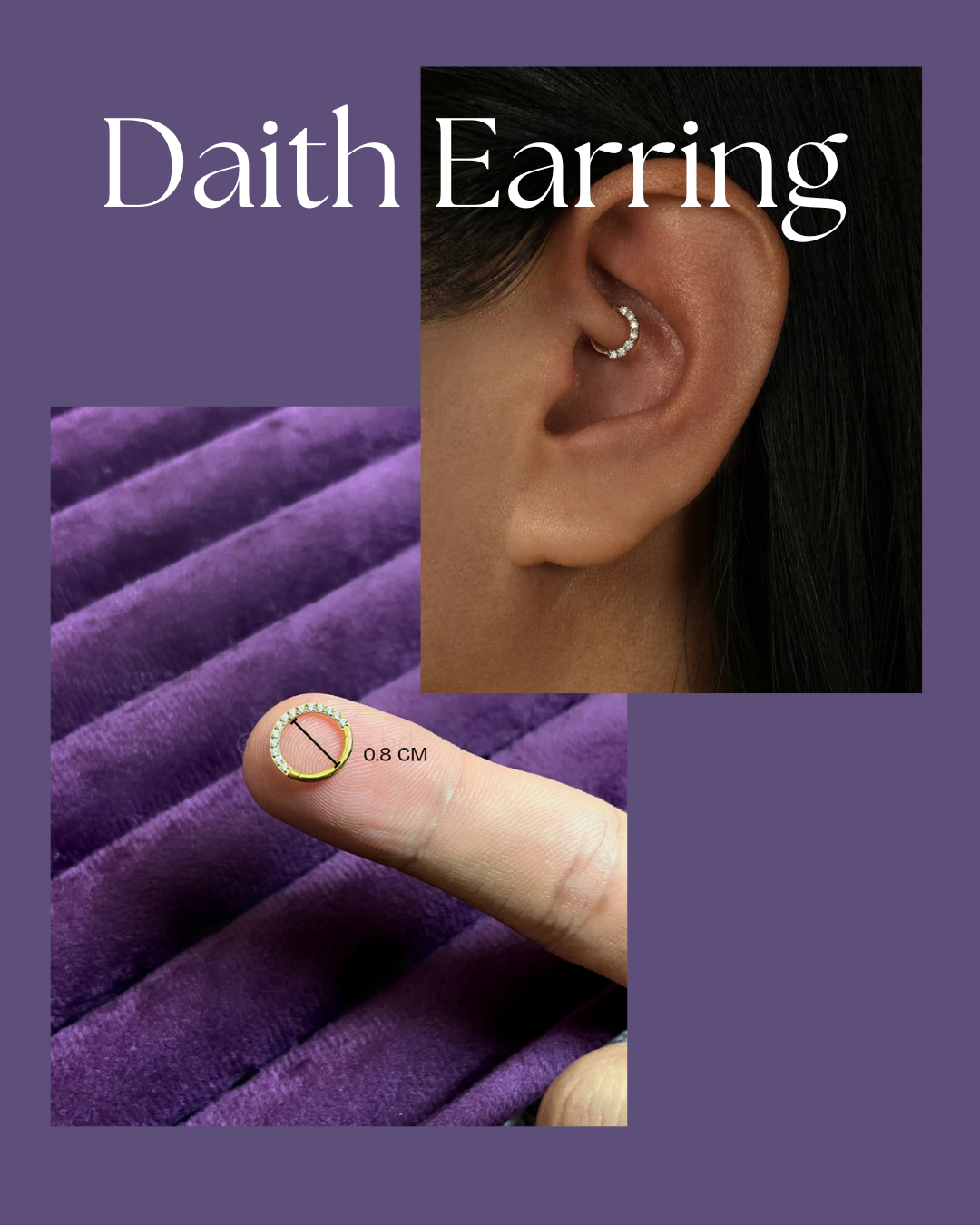 [ 1 piece] Karina Hoop Earring for Diath Piercing & Septum Ring