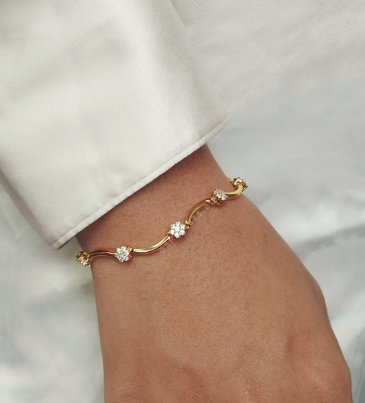 Periwinkle Wavy Chain Bracelet