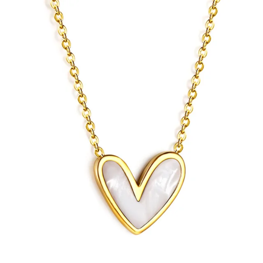 Sweet Pearly Heart Necklace