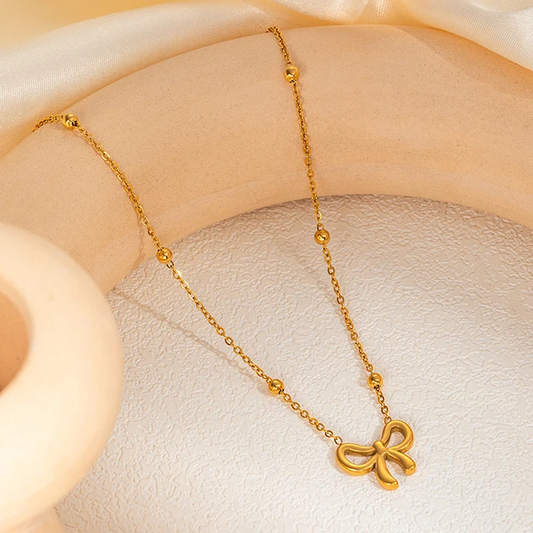 Knottie Bow Shaped Pendant Necklace