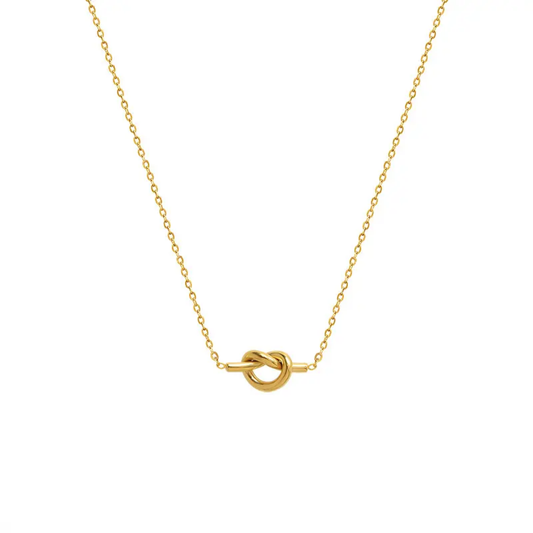 Golden Knot Charm Simple Necklace
