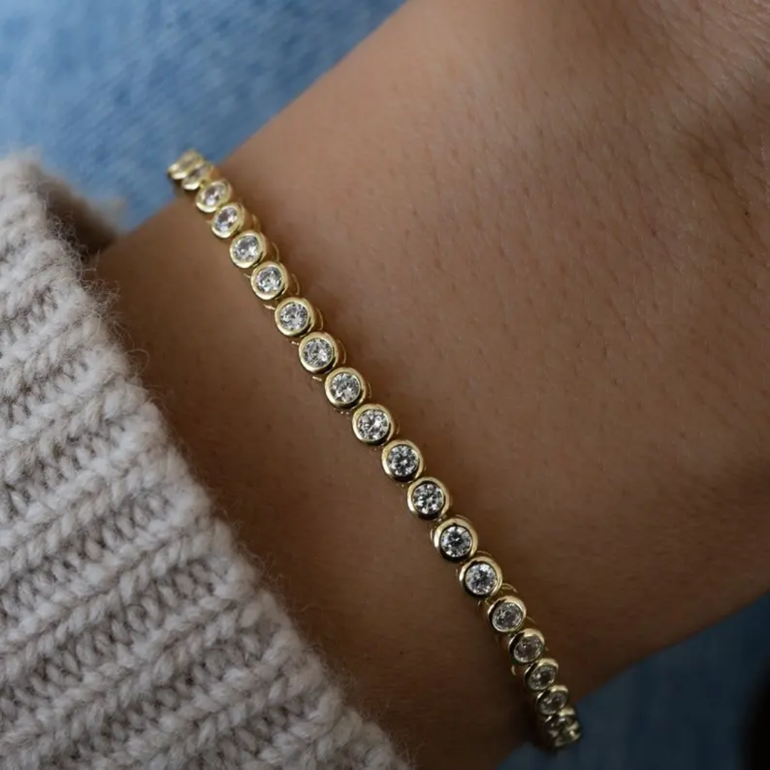 Bezeled Golden Tennis Bracelet