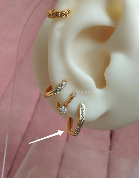 Hexa Hoop Earrings 1.4 Cm